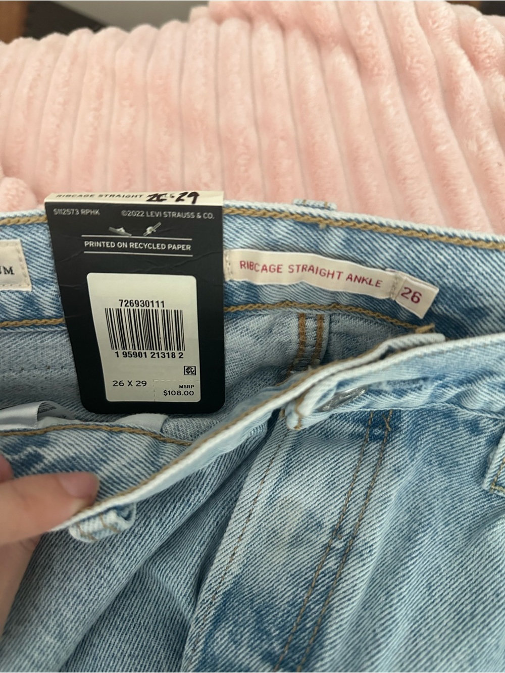 Levis ribcage straight ankle jeans size 26 - Picture 3 of 3